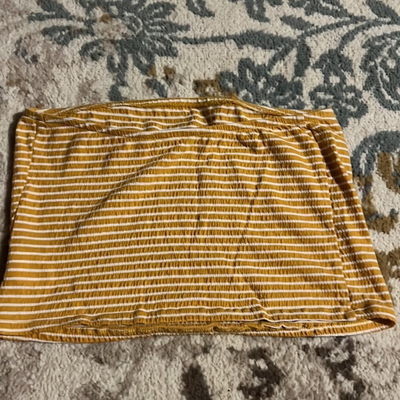 yellow and white tubetop, american eagle - Picture 2 of 3